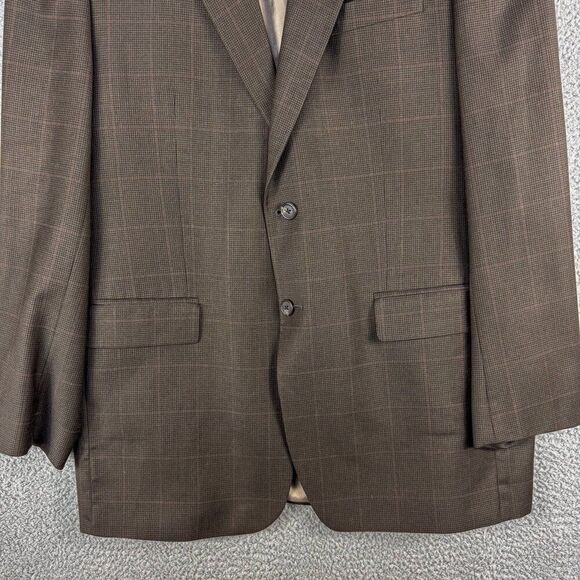 Chaps Blazer Men 42L Brown‎ Wool Cashmere Suit Jacket Business Casual Wedding - Picture 4 of 16